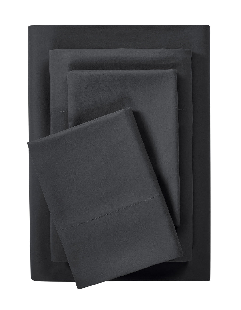 Microfiber Bed Sheet Set, Queen, Rich Black, 4 Piece